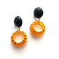 Mustard Yellow Stripe Donut Drop Earrings