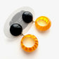 Mustard Yellow Stripe Donut Drop Earrings