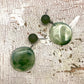 Sage Green Marbled Lucite Geo Drop Sarah Earrings