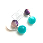 Purple & Pink Harlequin with Teal Moonglow Lollipop Drop Earrings
