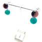Purple & Pink Harlequin with Teal Moonglow Lollipop Drop Earrings