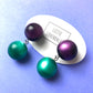 Deep Purple and Emerald Moonglow Lollipop Drop Earrings