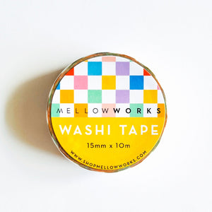 RAINBOW CHECKERBOARD WASHI TAPE