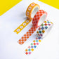 RAINBOW CHECKERBOARD WASHI TAPE