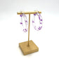 Purple & Clear Confetti Hoop Earrings - 1.75"