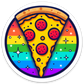 Bespattered Facade Rainbow Pizza Party Sticker