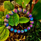 Peacock Rainbow Druzy Agate Bracelet – Titanium Coated 10mm Beads | Stretch Fit | Iridescent Statement Jewelry