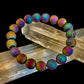 Peacock Rainbow Druzy Agate Bracelet – Titanium Coated 10mm Beads | Stretch Fit | Iridescent Statement Jewelry