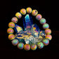 Peacock Rainbow Druzy Agate Bracelet – Titanium Coated 10mm Beads | Stretch Fit | Iridescent Statement Jewelry