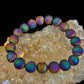Peacock Rainbow Druzy Agate Bracelet – Titanium Coated 10mm Beads | Stretch Fit | Iridescent Statement Jewelry