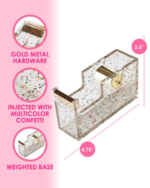 Confetti Injected Acrylic Tape Dispenser