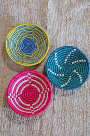 Isla African Basket Collection, Bright Multi, from Rwanda, Set of 3