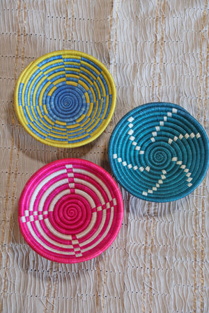 Isla African Basket Collection, Bright Multi, from Rwanda, Set of 3