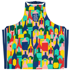 I've Heard Good Things About Wine Funny Cooking and BBQ Apron Unisex 2 Pockets Adjustable Strap 100% Cotton | BlueQ at GetBullish