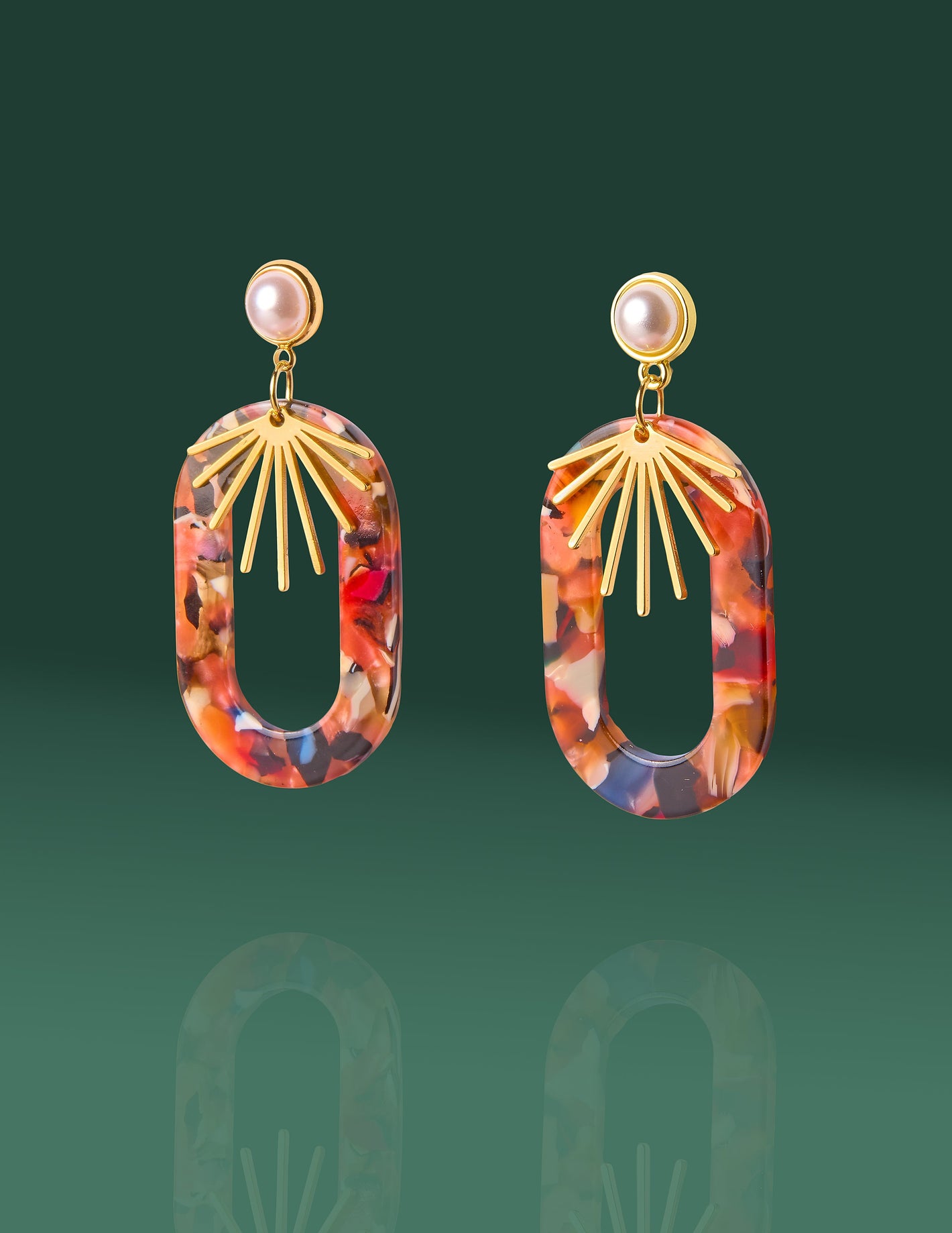 Falling in Love Resin Oval Hoop