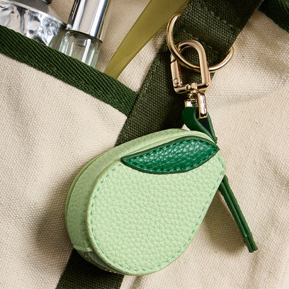 Genuine Leather Avocado Coin Purse Keychain Bag Charm