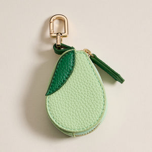 Genuine Leather Avocado Coin Purse Keychain Bag Charm