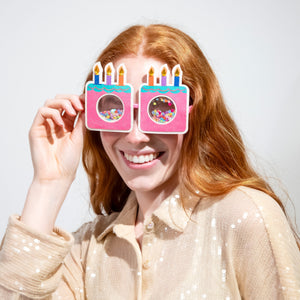 Confetti Birthday Cake Novelty Glasses