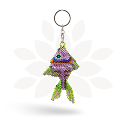 Fish Seed Bead Keychain | Hand Beaded Fair Trade Keychain - Guatemala