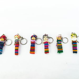 Worry Doll Boho Key Chain | Handmade Multicolor Charm from Guatemala