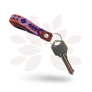 Friendship Macrame Woven Leather Loop Key Chain - Mexico
