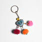 Love Heart Pompom Bells Multicolor Key Chain - Thailand