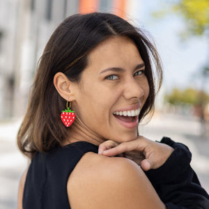 Strawberry Hoop Earrings
