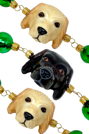 Labrador Dog Glass Tree Garland