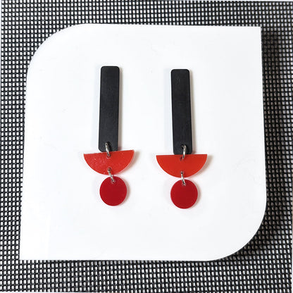 Color Block Geometric Stick Earrings