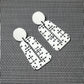 Large Eames Inspired Trapezoid Post Earrings in White