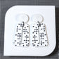 Large Eames Inspired Trapezoid Post Earrings in White