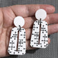 Large Eames Inspired Trapezoid Post Earrings in White
