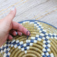 Lillian African Basket Collection, Blue, Tan, Gold, from Rwanda, Set of 3