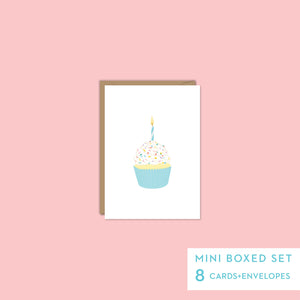 Birthday Cupcake-Mini Boxed Set of 8 cards