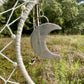 Macrame Wall Hanging Crescent Moon Dream Catcher with Moon Charm, Modern Boho Style Home Decor -- Black or Cream