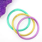 Mardi Gras Thai Buddhist Temple Mantra Bracelets, Thick, Purple, Green Gold Bangles
