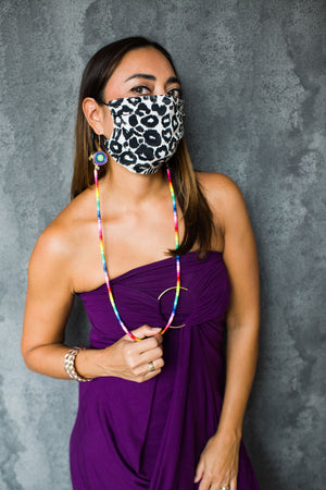 Rainbow Enamel Bead Sunglass Necklace, Eyeglass Strap, Mask Chain