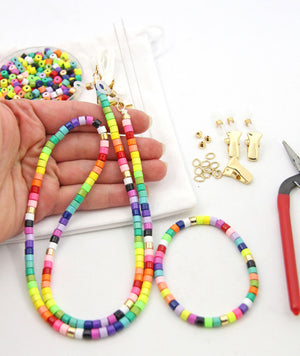 Rainbow Enamel Bead Sunglasses Necklace Kit, ready to wear or DIY Mask Chain