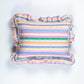 Maxine Ruffle Rainbow Stripe Pillow