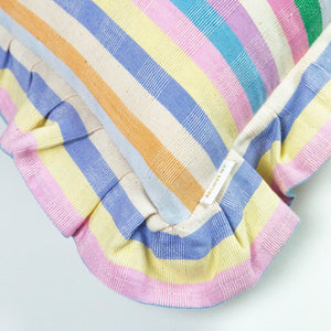 Maxine Ruffle Rainbow Stripe Pillow