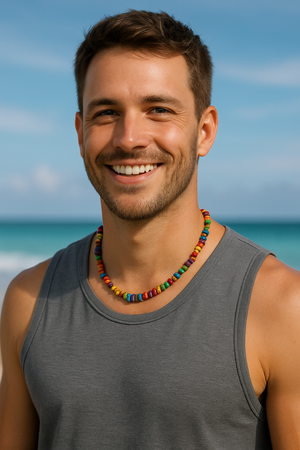 Vibrant Rainbow Puka Shell Necklace – Pride-Inspired Statement Jewelry