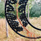 Medium Wall Hanging Crescent Moon Dream Catcher with Black Obsidian Stones & Hanging Stone Charm Blacked Out Modern Home Decor Tree of Life