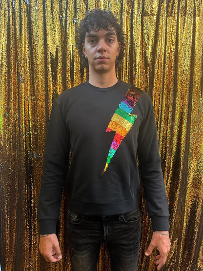 Any Old Iron Men's Rainbow Gold Lightning Sweatshirt