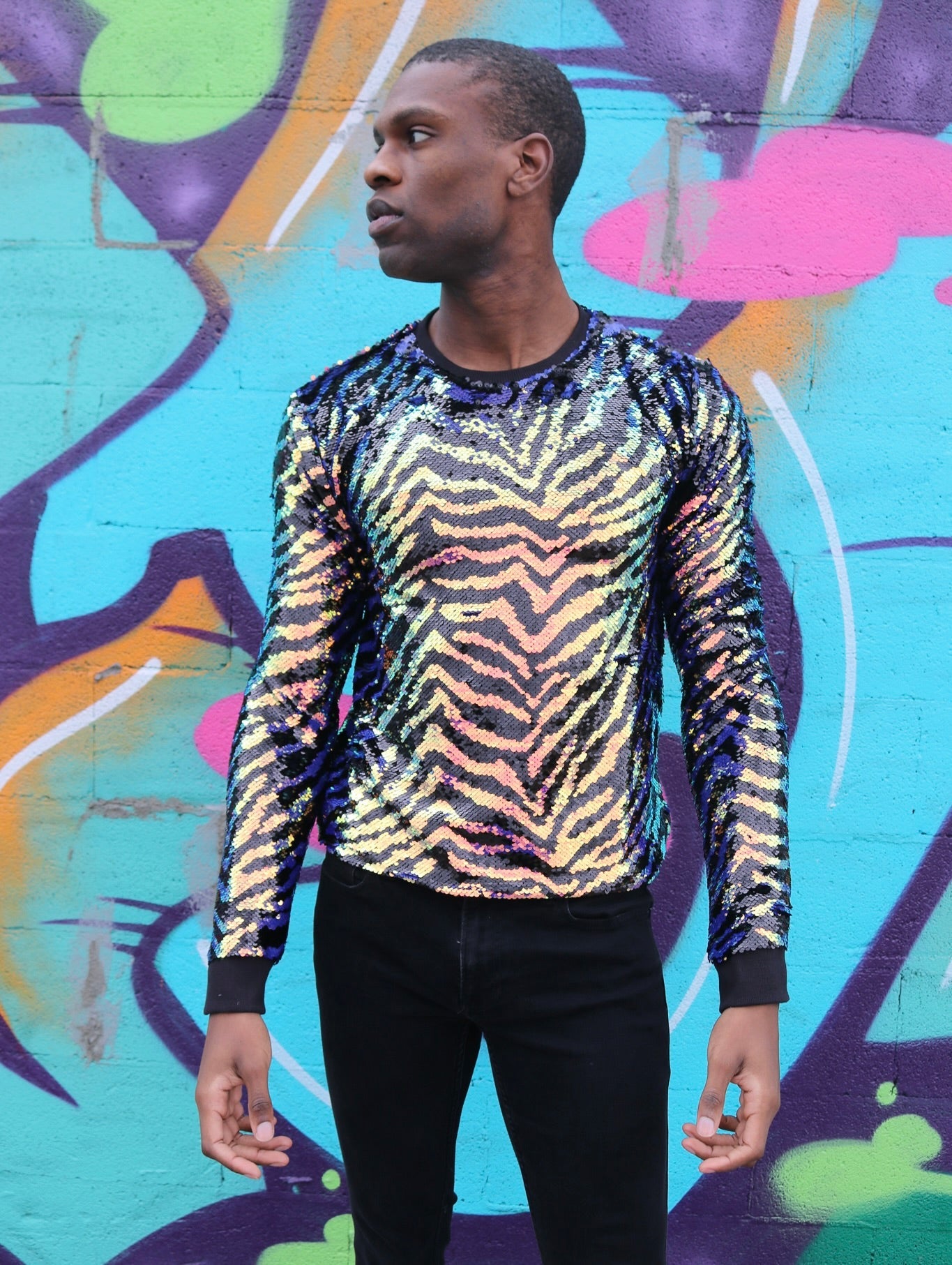 Any Old Iron Mens Zebra Sweatshirt