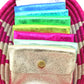 Metallic Italian Leather Coin Purse, 3 Compartments, Zipper Pocket