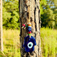 Mini Hamsa Hand Shape Wall Hanging Evil Eye with Wood Beads Nazar Boncuk Mal De Ojo, Modern Boho Style Home Decor, Turkish Gift