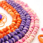 Mixed Party Bright Bone Beads: Hand Carved Assortment, Pink, Orange, Purple, 10-12mm