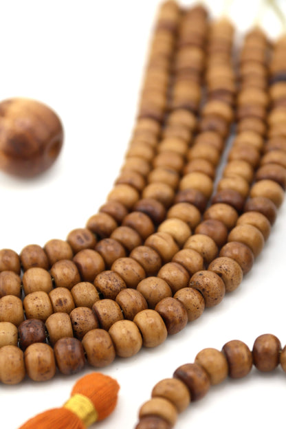 Mocha Mousse Bone Rondelle Spacer Beads, Handmade, 8x6mm, 36 beads