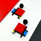 Mondrian Square Earrings