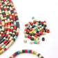 Bone Spacer Beads: 5x4mm Retro Multi Colored Heishi Discs